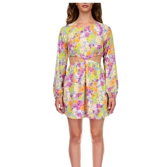 SANCTUARY Women's Long-Sleeve Cut-Out Dress Polyester Fresh Garden US XL New - Picture 3 of 7